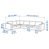 Illustratie met afmetingen voor het product: VIMLE.