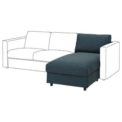 VIMLE sectionele bank in groenachtig blauw met afneembare hoes.