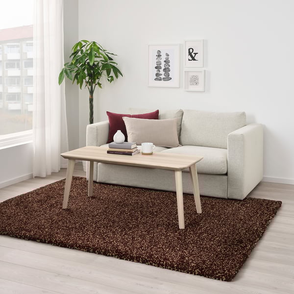 vindum vloerkleed hoogpolig bruin 170x230 cm ikea