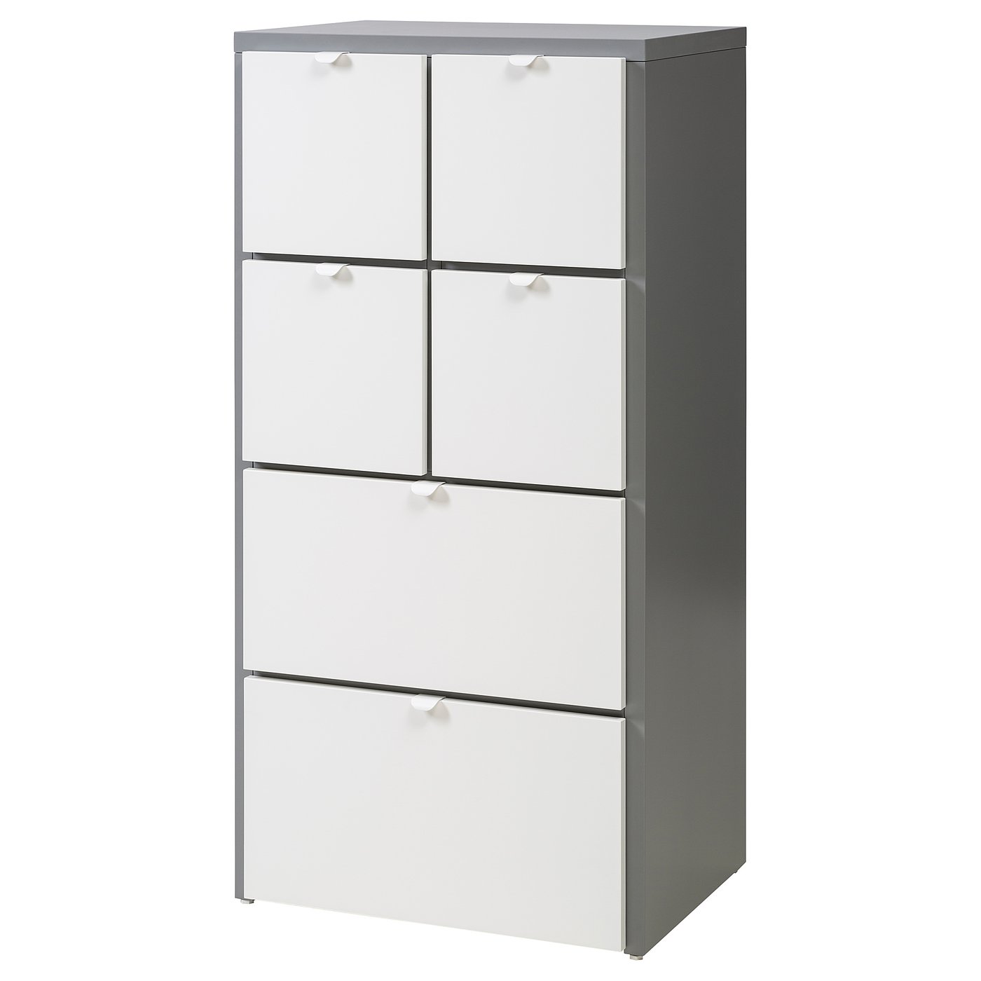 VISTHUS Ladekast met 6 lades grijs/wit 63x49x126 cm