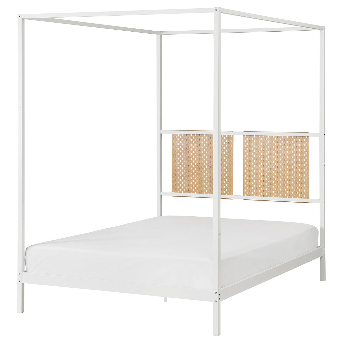 VITARNA Frame hemelbed wit/Skådis hout 140x200 cm