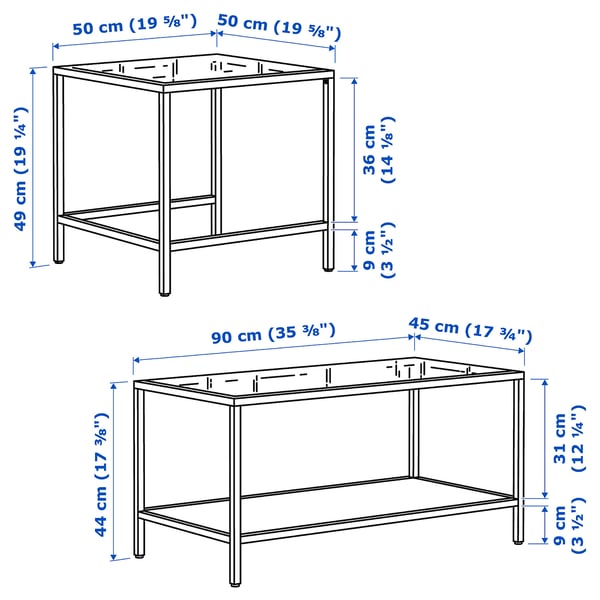 Bijzettafel, VITTSJÖ, van 2, 90x50 cm - IKEA