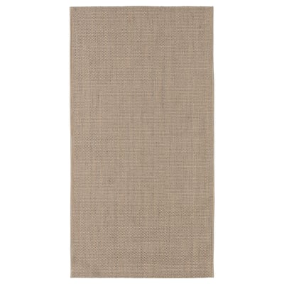 Rechthoekig tapijt van natuurlijke vezels, platgeweven, jute-sisal mix.