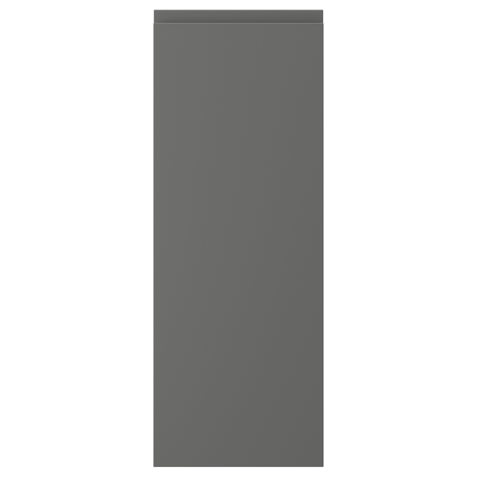 Een donkergrijze VOXTORP kastdeur met een strak, minimalistisch design en geïntegreerde handgrepen.