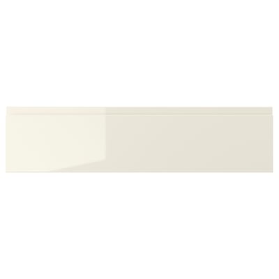 VOXTORP: beige glanzend ladefront met naadloze handgreep.