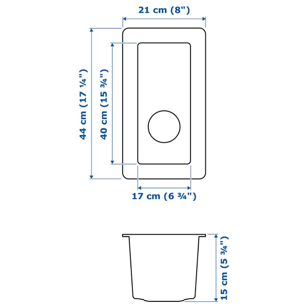 Illustratie met afmetingen voor het product: VRESJÖN.
