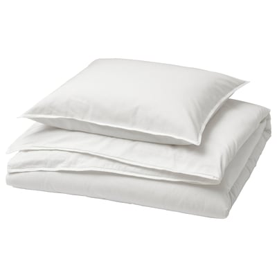 ÄNGSLILJA Duvet cover and pillowcase, white, 150x220/50x60 cm