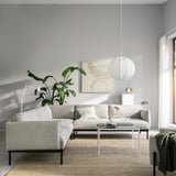 ÄPPLARYD Corner sofa, 4-seat, Lejde light grey