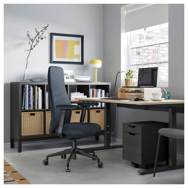 ALEX Drawer unit on castors, black-brown/black, 36x50 cm