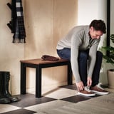 ÅLHULT Bench, black/brown, 103x36 cm