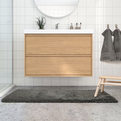 ALMTJÄRN Bath mat, dark grey, 60x120 cm