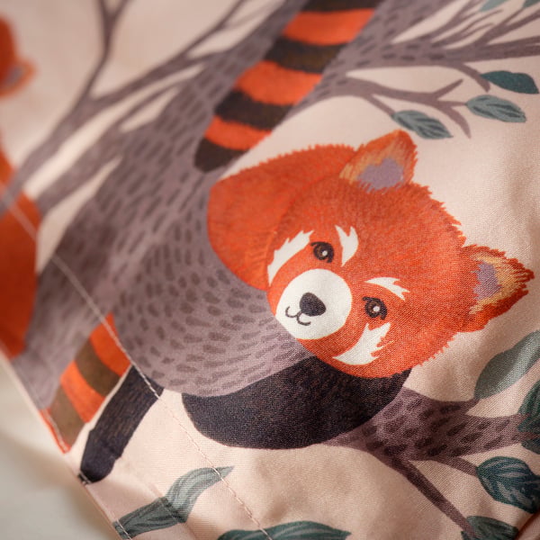 ALPTALL Duvet cover and pillowcase, pink/red panda pattern, 150x200/50x60 cm