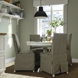 BERGMUND Chair with long cover, white/black/white