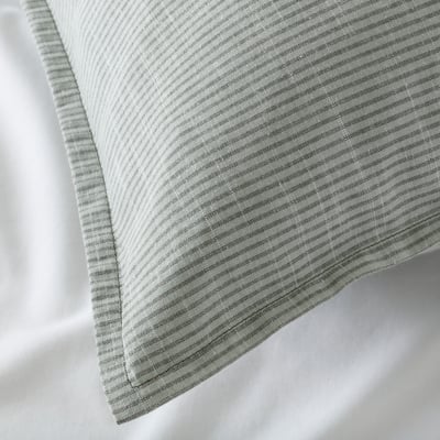 BERGPALM Pillowcase, green/stripe, 70x100 cm