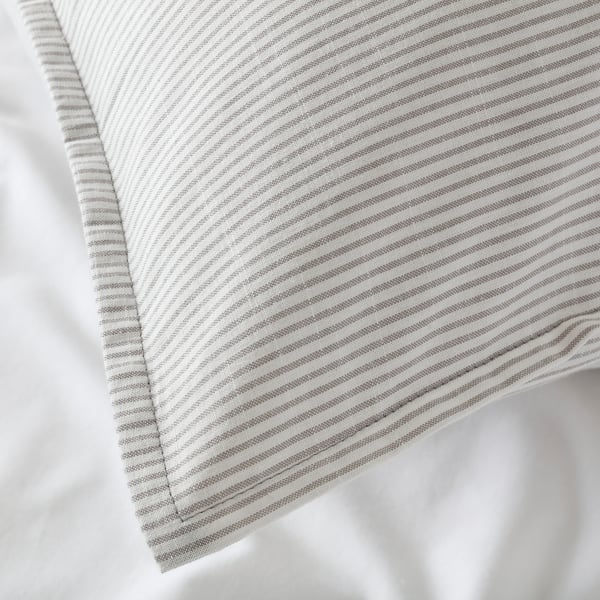 BERGPALM Pillowcase, grey/stripe, 70x100 cm