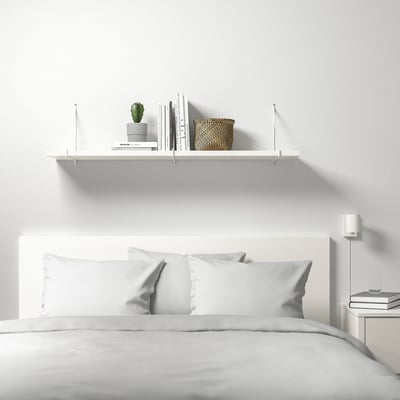 BERGSHULT / PERSHULT Wall shelf, white/white, 120x30 cm