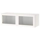 BESTÅ Shelf unit with doors, white/Ostvik white, 120x42x38 cm
