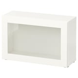 BESTÅ Shelf unit with glass door, white/Sindvik white clear glass, 60x22x38 cm
