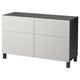 BESTÅ Storage combination w doors/drawers, black-brown/Lappviken light grey, 120x42x74 cm