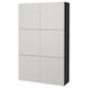 BESTÅ Storage combination with doors, black-brown/Lappviken light grey, 120x42x193 cm