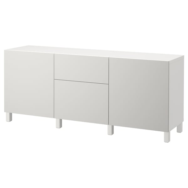 BESTÅ Storage combination with drawers, white/Lappviken light grey, 180x42x74 cm