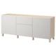 BESTÅ Storage combination with drawers, white stained oak effect/Lappviken light grey, 180x42x74 cm