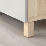 BESTÅ Storage combination with drawers, white stained oak effect/Lappviken light grey, 180x42x74 cm