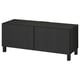 BESTÅ TV bench with doors, black-brown/Timmerviken/Stubbarp black, 120x42x48 cm