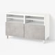 BESTÅ TV bench with doors, white/Kallviken/Stubbarp light grey, 120x42x74 cm