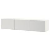 BESTÅ TV bench with doors, white/Lappviken light grey, 180x42x38 cm