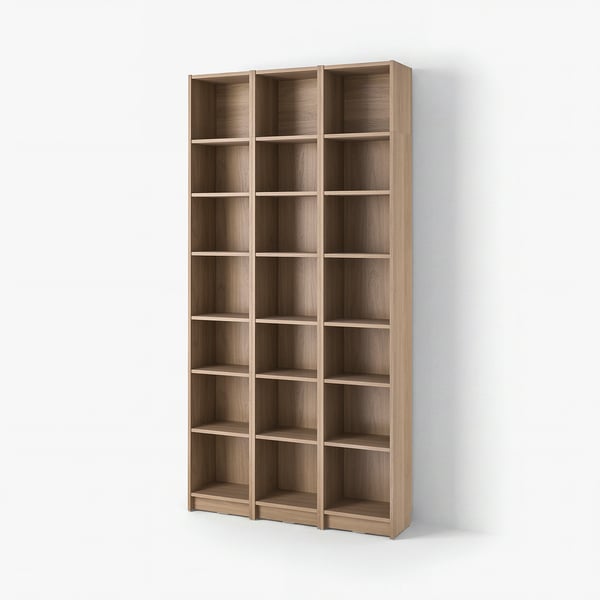 BILLY Bookcase comb with extension units, oak effect, 120x28x237 cm