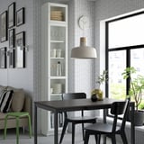 BILLY / OXBERG Bookcase with glass door, white/glass, 40x30x237 cm