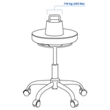 BLYKOBB Stool with castors, Glose black