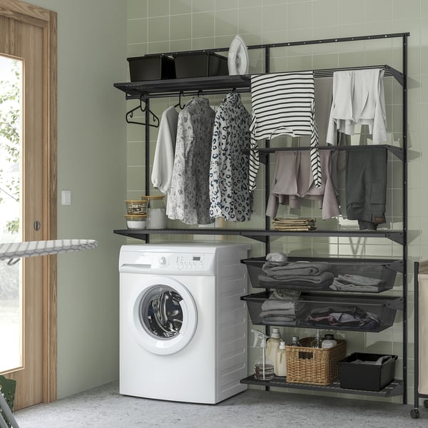 BOAXEL Laundry combination, anthracite, 165x40x201 cm