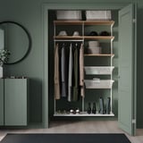BOAXEL Wardrobe combination, white/oak, 125x40x201 cm