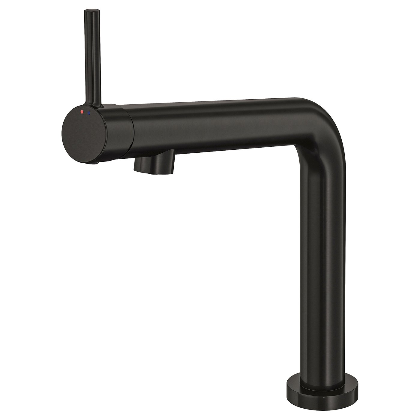 Black tap: modern, single handle, stainless steel, water-saving.
