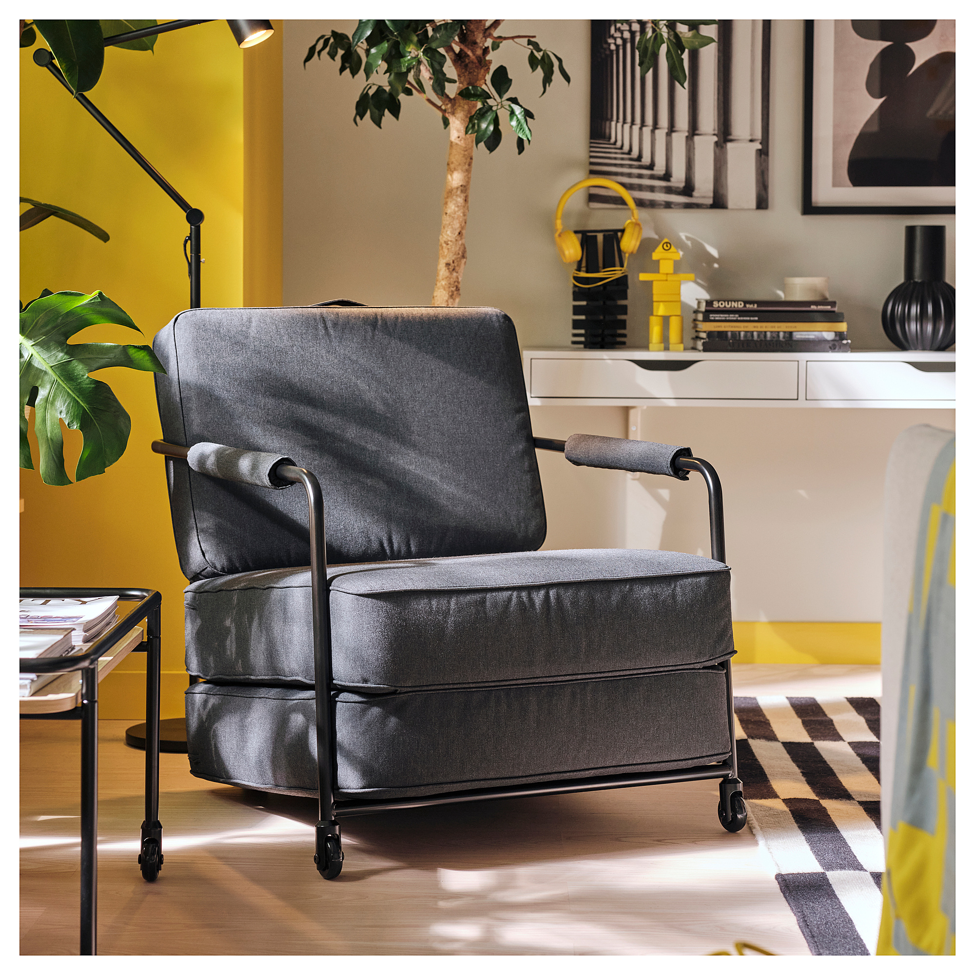 BRÄNNBOLL Gaming lounge chair, Vissle dark grey