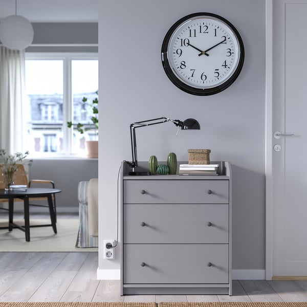 BRAVUR Wall clock, black, 59 cm