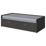 BRIMNES Day-bed w 2 drawers/2 mattresses, black/Ågotnes firm, 80x200 cm