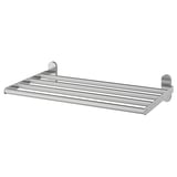 BROGRUND Wall shelf with towel rail, stainless steel, 47x27 cm
