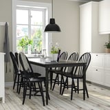 DANDERYD / SKOGSTA Table and 6 chairs, black/black, 180 cm