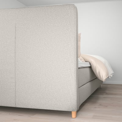 DUNVIK Divan bed, Valevåg firm/Nisseholm Gunnared beige, 140x200 cm