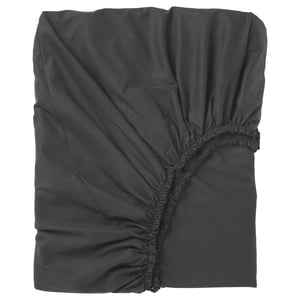 DVALA Fitted sheet, black, 160x200 cm