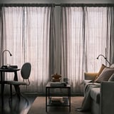 DYTÅG Curtains, 1 pair, light grey/with heading tape, 145x250 cm