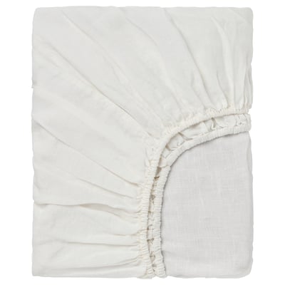 DYTÅG Fitted sheet, white, 120x200 cm