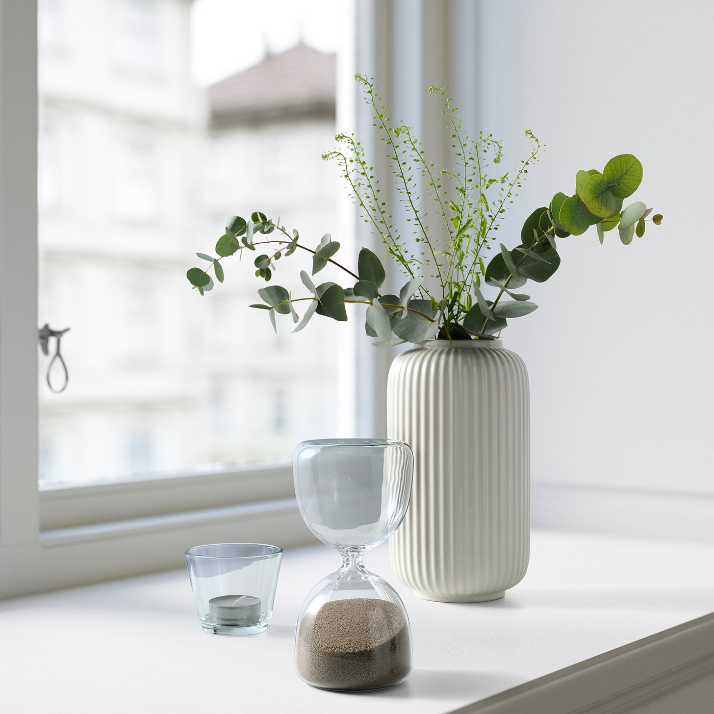 EFTERTÄNKA decorative hourglass, clear glass/sand, 15 cm - IKEA Norway