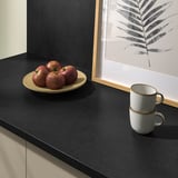 EKBACKEN Custom made worktop, black/laminate, 63.6-125x2.8 cm