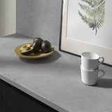 EKBACKEN Custom made worktop, light grey concrete effect/laminate, 63.6-125x2.8 cm