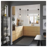 EKBACKEN Custom made worktop, white lively marble effect/laminate, 45.1-63.5x2.8 cm