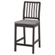 Option: EKEDALEN Bar stool with backrest, dark brown/Orrsta light grey, 62 cm